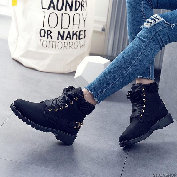 new women's boots fashion winter shoes women's ankle boots round head warm plus velvet winter snow sho, Black
new women's boots fashion winter shoes women's ankle boots round head warm plus velvet winter snow sho, Black
