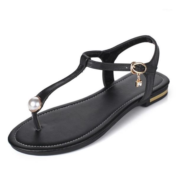 toed cowhide beaded women's sandals large size shoes flat shoes plus small size us3-us10.51, Black
toed cowhide beaded women's sandals large size shoes flat shoes plus small size us3-us10.51, Black