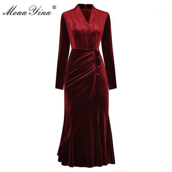 moaayina fashion designer dress spring women's dress long sleeve v-neck ruched ruffles velvet package hip dresses1, Black;gray
moaayina fashion designer dress spring women's dress long sleeve v-neck ruched ruffles velvet package hip dresses1, Black;gray