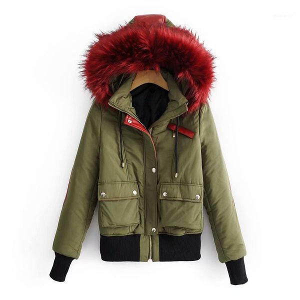 women winter big red fur collar parkers 2109 fashion girls patchwork hoodied buttons pockets female warm casual cotton outwears1, Black
women winter big red fur collar parkers 2109 fashion girls patchwork hoodied buttons pockets female warm casual cotton outwears1, Black