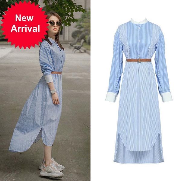 women's 2021 new brand stylish autumn striped blue fashion mid-length dress new lapel long button clothes yyu5, Black;gray
women's 2021 new brand stylish autumn striped blue fashion mid-length dress new lapel long button clothes yyu5, Black;gray
