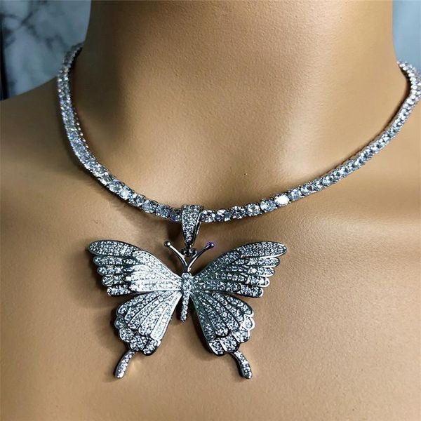 new silver gold cuban tennis zircon chain necklaces fashion punk cz crystal butterfly pendant necklace for women
new silver gold cuban tennis zircon chain necklaces fashion punk cz crystal butterfly pendant necklace for women