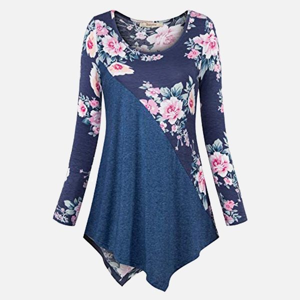 plus size 5xl floral print women's tunic blouse o-neck long sleeve irregular spring womens blouses summer loose woman tunics y200402, White
plus size 5xl floral print women's tunic blouse o-neck long sleeve irregular spring womens blouses summer loose woman tunics y200402, White