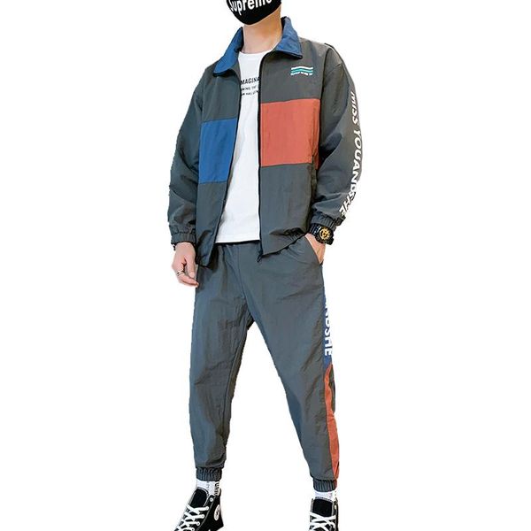 2020 spring and autumn leisure two piece set men's suit autumn new leisure two piece tracksuit, Gray
2020 spring and autumn leisure two piece set men's suit autumn new leisure two piece tracksuit, Gray