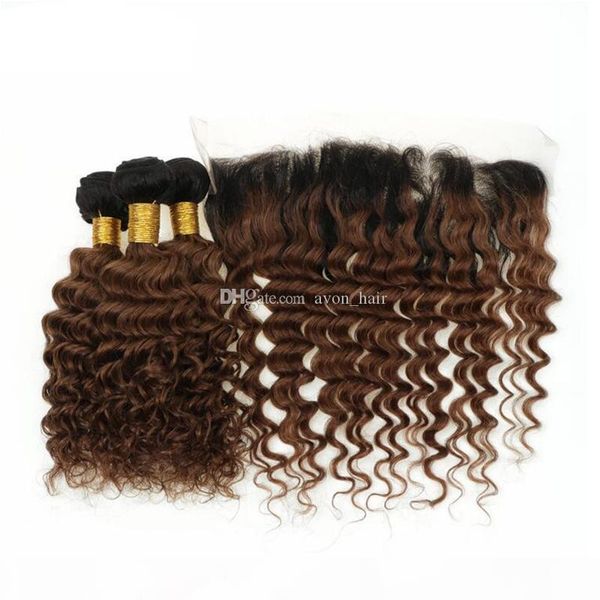 ombre deep wave human hair bundles with lace frontal 13x4 dark root ear to ear frontal with ombre brown hair extension, Black;brown
ombre deep wave human hair bundles with lace frontal 13x4 dark root ear to ear frontal with ombre brown hair extension, Black;brown