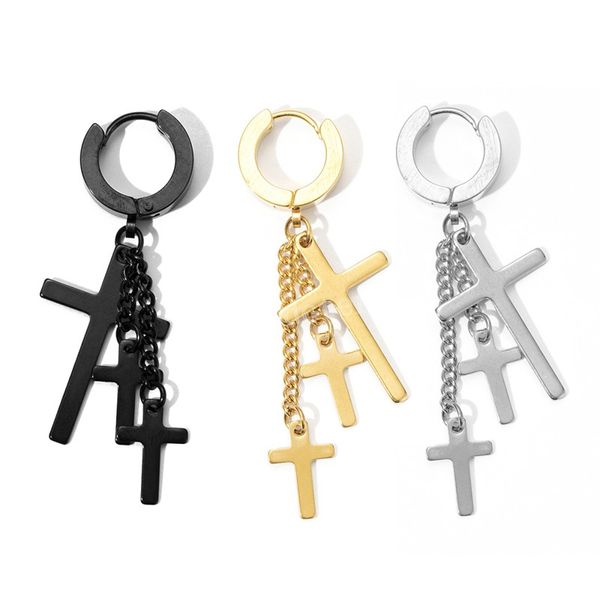 vintage punk piercing hoop earrings for women men stainless steel cross dangle earrings fashion jewelry pendientes, Golden;silver
vintage punk piercing hoop earrings for women men stainless steel cross dangle earrings fashion jewelry pendientes, Golden;silver