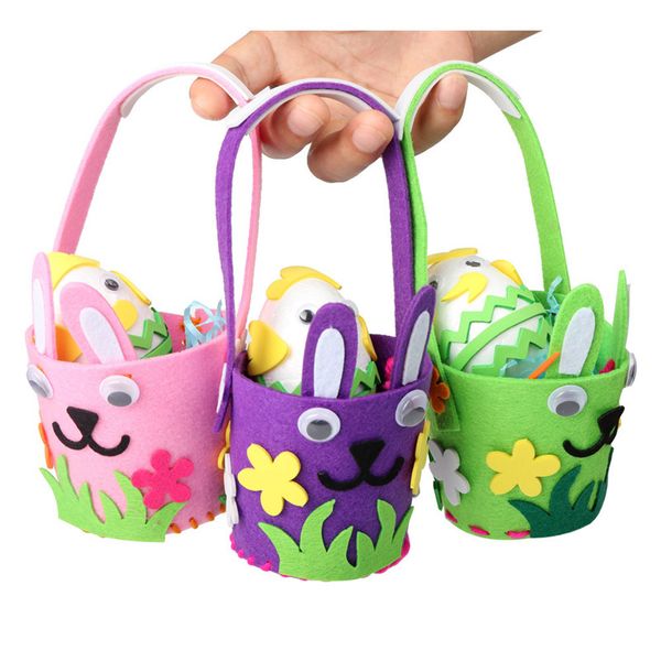 2021 diy felt easter basket bag kids handmade bunny bucket flowers cute candy easter eggs handbag party storage decoration tote g12001, Black
2021 diy felt easter basket bag kids handmade bunny bucket flowers cute candy easter eggs handbag party storage decoration tote g12001, Black