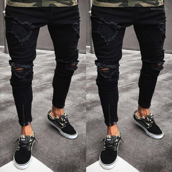 men's jeans mens cool designer brand black skinny ripped destroyed stretch slim fit hip hop pants with holes1, Blue
men's jeans mens cool designer brand black skinny ripped destroyed stretch slim fit hip hop pants with holes1, Blue