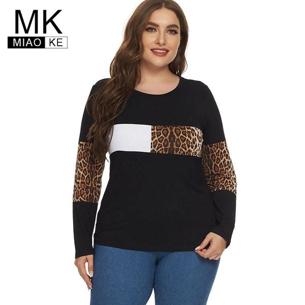 2020 autumn women long sleeve leopard panel t-shirt fashion ladies plus size womens, White
2020 autumn women long sleeve leopard panel t-shirt fashion ladies plus size womens, White