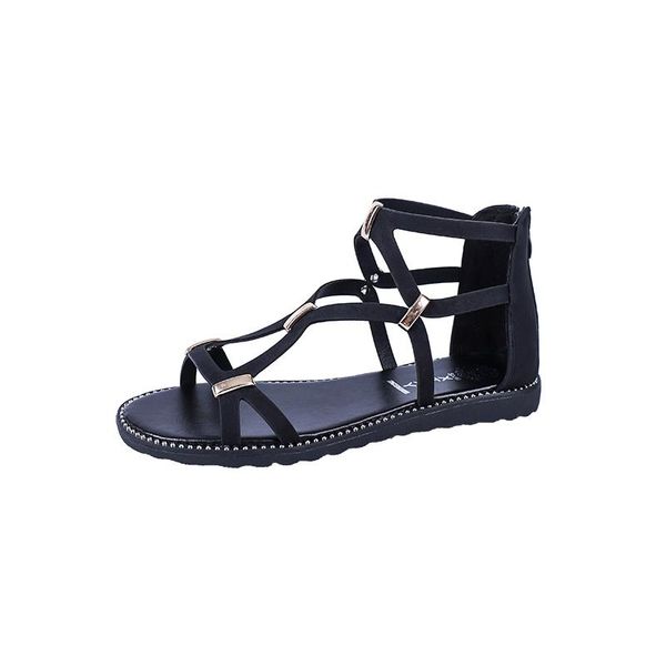 sandals korean women's with cross straps casual fashion flat comfortable, Black
sandals korean women's with cross straps casual fashion flat comfortable, Black