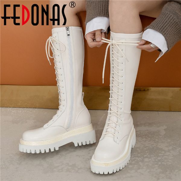 fedonas wedding party slim long shoes woman side zipper platform genuine leather shoes for women round toe winter knee high boot 1026, Black
fedonas wedding party slim long shoes woman side zipper platform genuine leather shoes for women round toe winter knee high boot 1026, Black