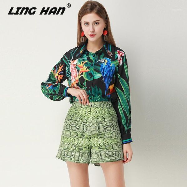 linghan elegant print beading long sleeve shirt fashion snake print shorts two-piece set designer spring summer new1, White
linghan elegant print beading long sleeve shirt fashion snake print shorts two-piece set designer spring summer new1, White