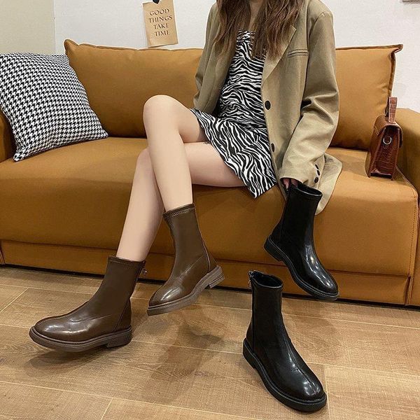 boots brand women's shoes flat heel rubber round toe zipper low heels booties winter footwear ladies boots-women1, Black
boots brand women's shoes flat heel rubber round toe zipper low heels booties winter footwear ladies boots-women1, Black