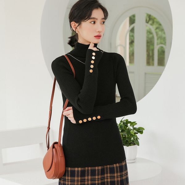 2020 autumn button knitwear new korean version simple solid color high collar button design bottoming shirt slim and slim knitwear fashion 4, White;black
2020 autumn button knitwear new korean version simple solid color high collar button design bottoming shirt slim and slim knitwear fashion 4, White;black