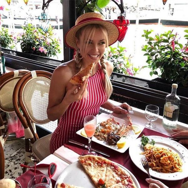 2019 fashion summer women striped dress o-neck backless mini dress spaghetti strap sleeveless bodycon1, Black;gray
2019 fashion summer women striped dress o-neck backless mini dress spaghetti strap sleeveless bodycon1, Black;gray