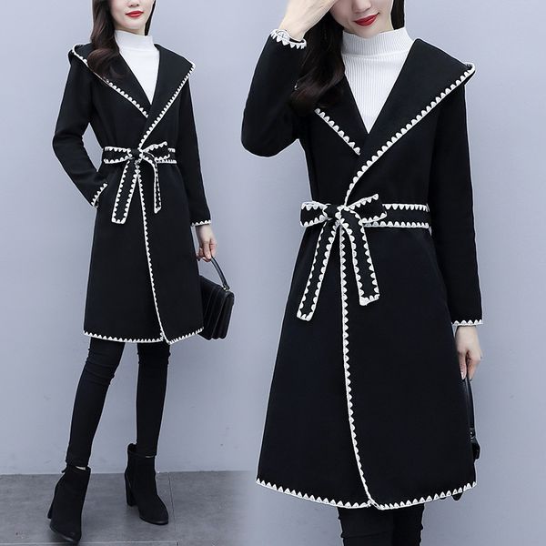 2021 autumn winter new double-sided woolen coat jacket simple large size casaco feminino women's clothing, Black
2021 autumn winter new double-sided woolen coat jacket simple large size casaco feminino women's clothing, Black