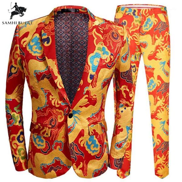 european american red dragon pattern man suit slim fit 2 pieces set latest coat + pant designs wedding stage singer slim1, White;black
european american red dragon pattern man suit slim fit 2 pieces set latest coat + pant designs wedding stage singer slim1, White;black