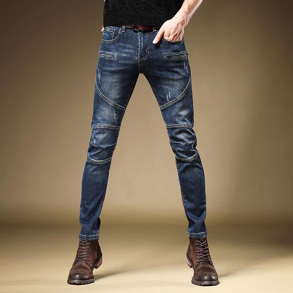motorcycle men's jeans fashion straight slim fit denim trousers streetwear blue stretch moto pants
motorcycle men's jeans fashion straight slim fit denim trousers streetwear blue stretch moto pants