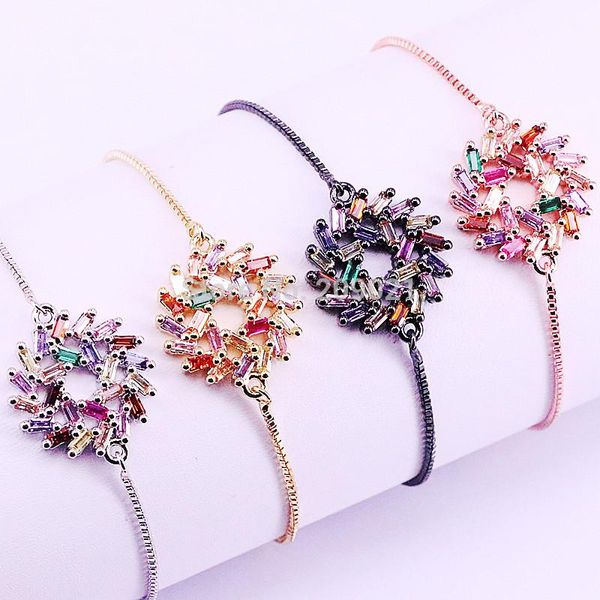 link, chain 10pcs, multicolor cz zircon rainbow charm slider bracelets for women jewelry, Black
link, chain 10pcs, multicolor cz zircon rainbow charm slider bracelets for women jewelry, Black