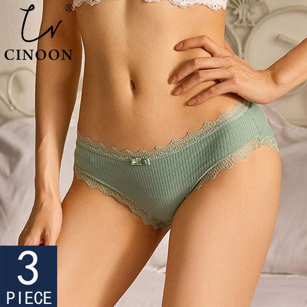 cinoon 3pcs lace panties women's cotton underwear seamless cute bow briefs soft comfort lingerie female underpants lj200822, Black;pink
cinoon 3pcs lace panties women's cotton underwear seamless cute bow briefs soft comfort lingerie female underpants lj200822, Black;pink