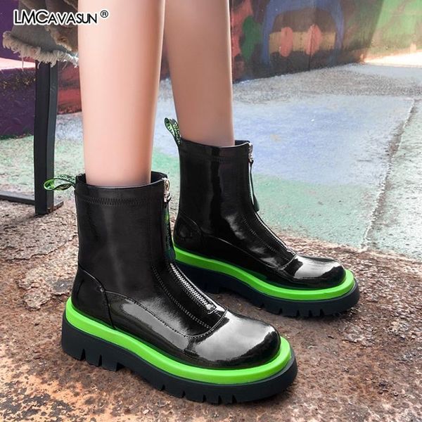 lmcavasun boots women's leather boots autumn new fashion british style thick bottom short, Black
lmcavasun boots women's leather boots autumn new fashion british style thick bottom short, Black