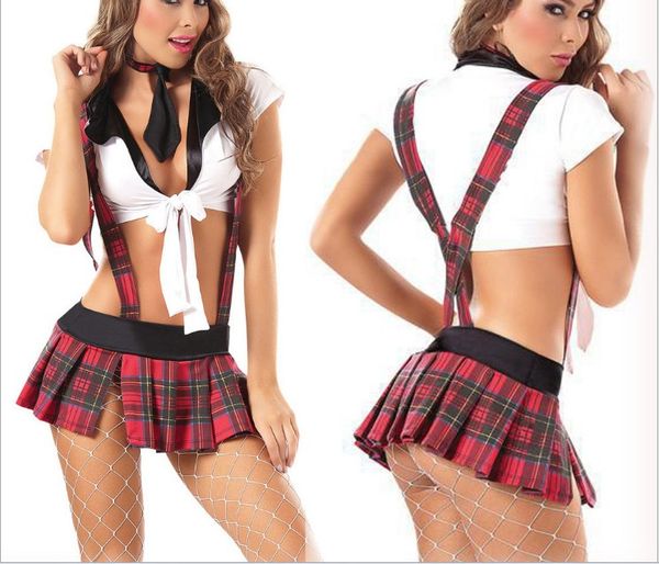 underwear europe and the united states foreign trade uniform temptation red check condole with student outfit suit wholesale, Red;black
underwear europe and the united states foreign trade uniform temptation red check condole with student outfit suit wholesale, Red;black