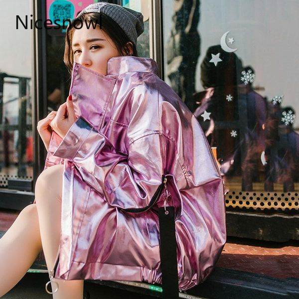 2020 hip hop oversized pink/silver jacket women bright pu loose coat streetwear clothing jackets rock punk coat new outwear qt30, Black;brown
2020 hip hop oversized pink/silver jacket women bright pu loose coat streetwear clothing jackets rock punk coat new outwear qt30, Black;brown