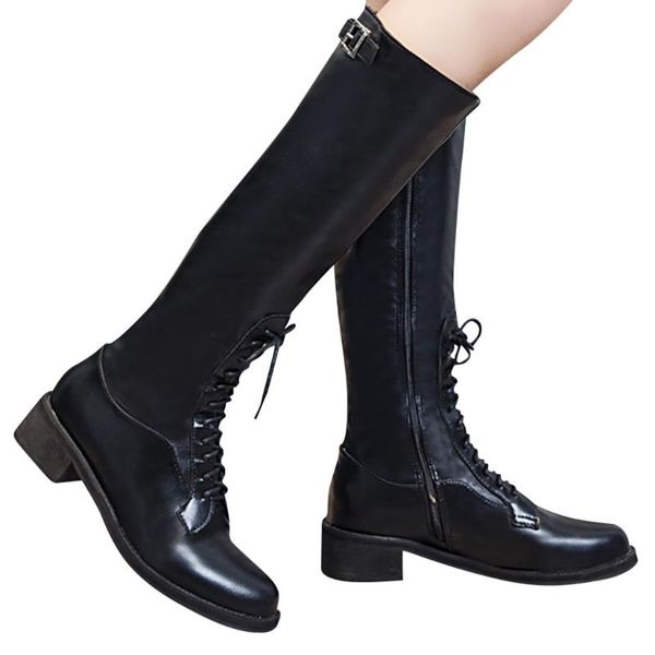 goldxing boots women fashion lace-up booties for autumn winter zipper student casual middle tube large size, Black
goldxing boots women fashion lace-up booties for autumn winter zipper student casual middle tube large size, Black
