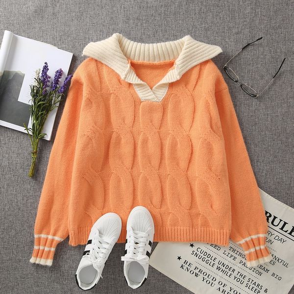 holio q3729 korean clothing in wear women's wearsweater winter women's contrast lazy style lapel new clothing color sweater for wo, White;black
holio q3729 korean clothing in wear women's wearsweater winter women's contrast lazy style lapel new clothing color sweater for wo, White;black