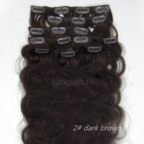 body wave style clip in hair extension 18"-26" 8pcs 2# dark brown, brazilian indian peruvian malaysian virgin curly remy human hai, Black;brown
body wave style clip in hair extension 18"-26" 8pcs 2# dark brown, brazilian indian peruvian malaysian virgin curly remy human hai, Black;brown