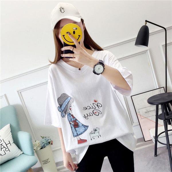 100% cotton short sleeve t-shirt women's summer new korean v-neck loose large size 200jin fat mm student, White
100% cotton short sleeve t-shirt women's summer new korean v-neck loose large size 200jin fat mm student, White