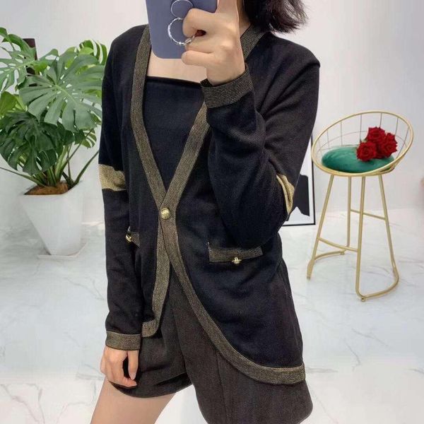 autumn new designer jackets women clothes gold line loose knit cardigan single button women sweater coat plus women sweaters, White;black
autumn new designer jackets women clothes gold line loose knit cardigan single button women sweater coat plus women sweaters, White;black