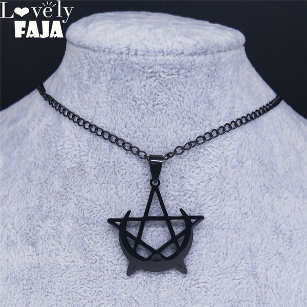 lovely faja gothic moon and pentagram stainless steel neckless for women black witchcraft necklaces & pendants jewelry n4136s03, Golden;silver
lovely faja gothic moon and pentagram stainless steel neckless for women black witchcraft necklaces & pendants jewelry n4136s03, Golden;silver