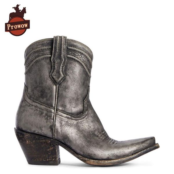 prowow shoes women dixon studded western ankle boots genuine leather high heels pointed toe low-cut ladies cowboy boots, Black
prowow shoes women dixon studded western ankle boots genuine leather high heels pointed toe low-cut ladies cowboy boots, Black