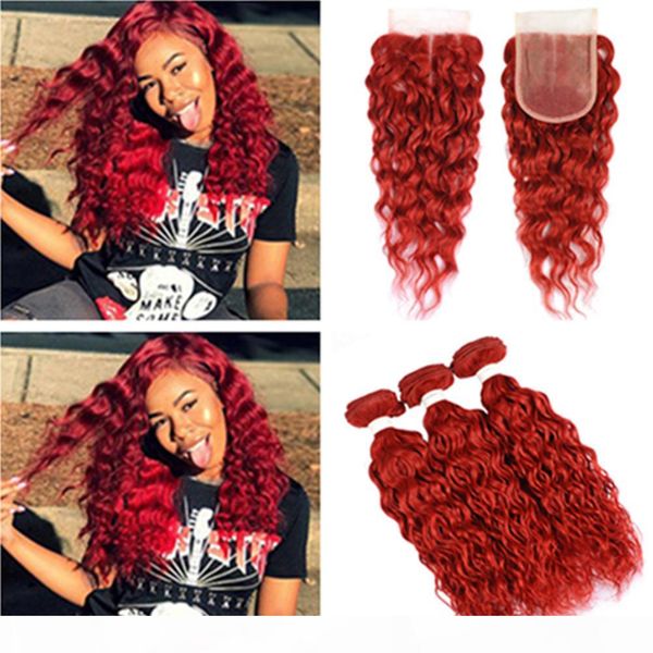 water wave red human hair bundles with closure bright red brazilian wet and wavy human hair weaves 3bundles with lace front clsoure 4x4, Black
water wave red human hair bundles with closure bright red brazilian wet and wavy human hair weaves 3bundles with lace front clsoure 4x4, Black