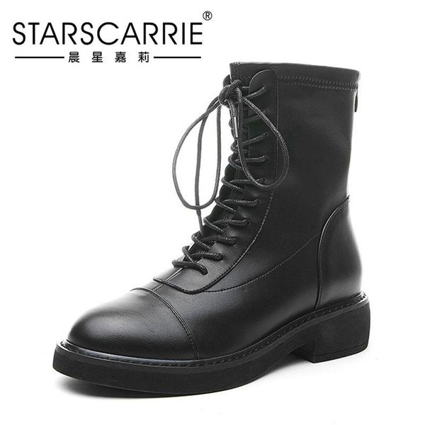 genuine leather women's boots british style 2020 new style thick bottom versatile thin high rise, autumn and winter plush, Black
genuine leather women's boots british style 2020 new style thick bottom versatile thin high rise, autumn and winter plush, Black