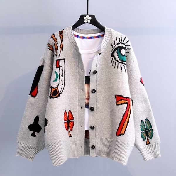 autumn 2020 new style coat sweaterembroidered sweaterkorean loose fashion cartoon cartoon embroidery sweater coat women lazy wind knitted ca, White;black
autumn 2020 new style coat sweaterembroidered sweaterkorean loose fashion cartoon cartoon embroidery sweater coat women lazy wind knitted ca, White;black