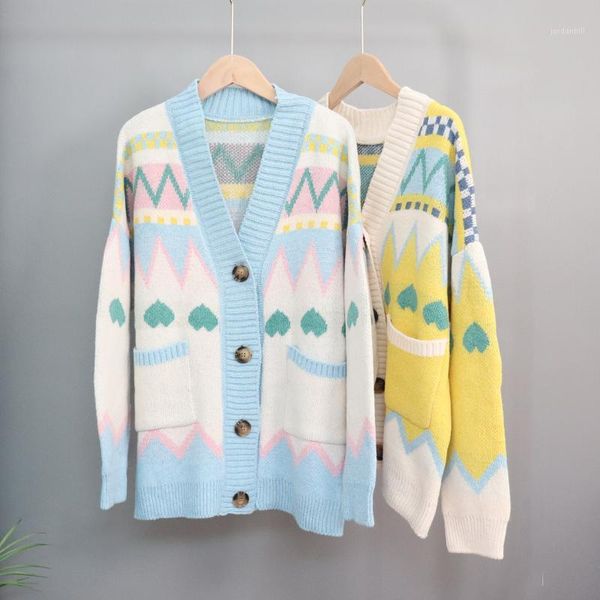 harajuku women knitted cardigan sweaters 2020 long sleeve v-neck geometric cardigans casual outwear single breasted1, White
harajuku women knitted cardigan sweaters 2020 long sleeve v-neck geometric cardigans casual outwear single breasted1, White