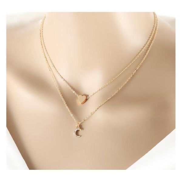 new european and american fashion multi-layer love moon pendant necklace female combination clavicle chain wholesale shipping ia6qa sjfuq, Silver
new european and american fashion multi-layer love moon pendant necklace female combination clavicle chain wholesale shipping ia6qa sjfuq, Silver