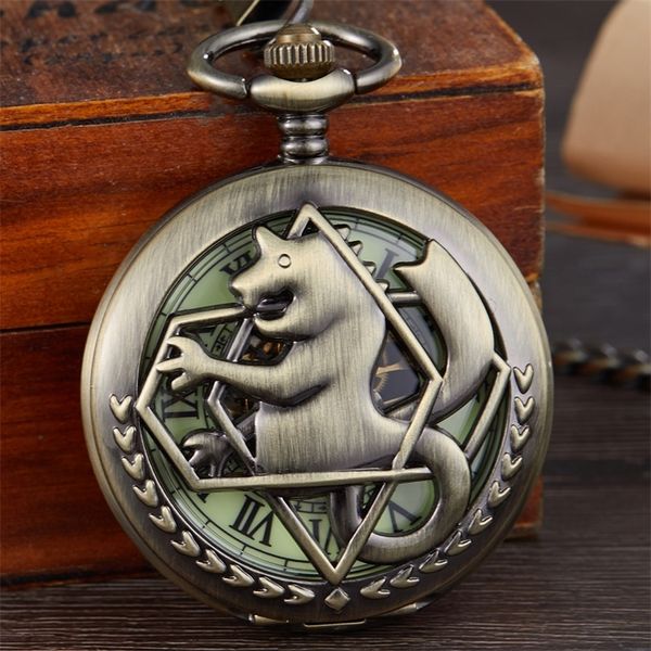 retro full metal alchemist mechanical pocket watch men women clock hollow double case watches necklace pendants with fob chain t200502, Slivery;golden
retro full metal alchemist mechanical pocket watch men women clock hollow double case watches necklace pendants with fob chain t200502, Slivery;golden