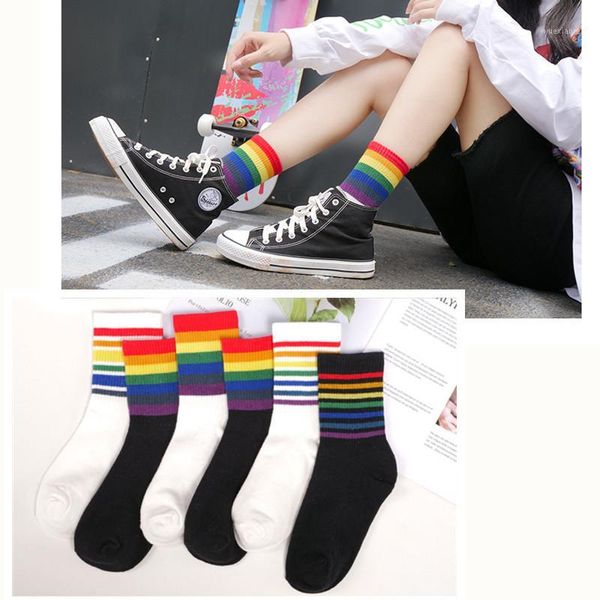 new fashion rainbow socks cotton sport cycling socks cute ladies hip hop korean style women harajuku long streetwear sox1, Black;white
new fashion rainbow socks cotton sport cycling socks cute ladies hip hop korean style women harajuku long streetwear sox1, Black;white