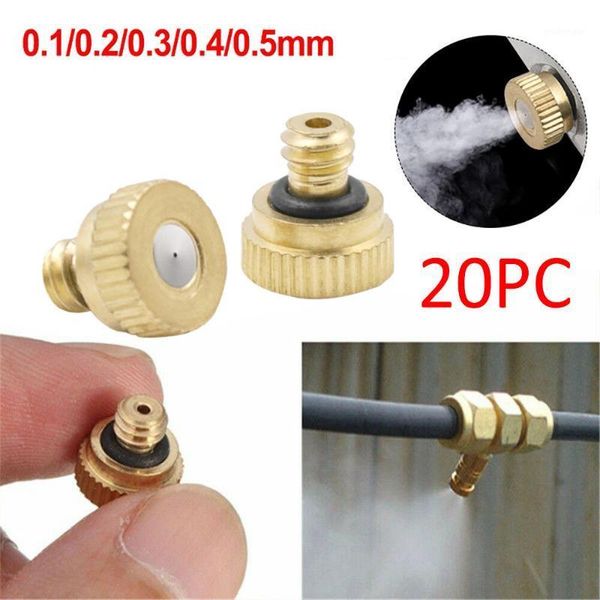 20pcs threaded brass misting nozzle 0.1-0.5mm orifice water mister parts fog nozzle for patio misting system outdoor cooling#301
20pcs threaded brass misting nozzle 0.1-0.5mm orifice water mister parts fog nozzle for patio misting system outdoor cooling#301