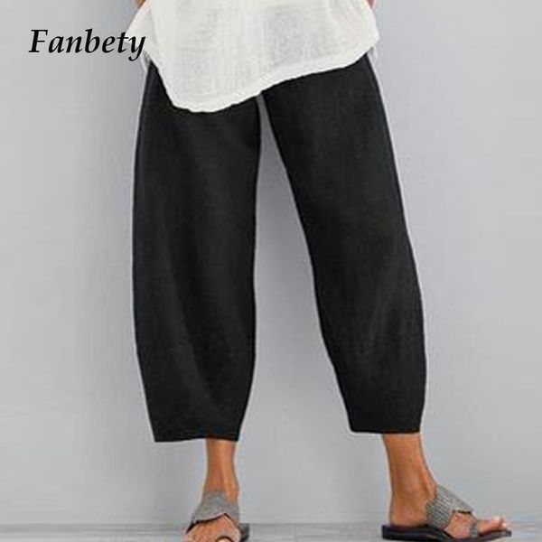 women vintage cotton linen pants summer trousers casual elastic waist asymmetrical pantalon autumn cropped pants oversized s- lj201029, Black;white
women vintage cotton linen pants summer trousers casual elastic waist asymmetrical pantalon autumn cropped pants oversized s- lj201029, Black;white