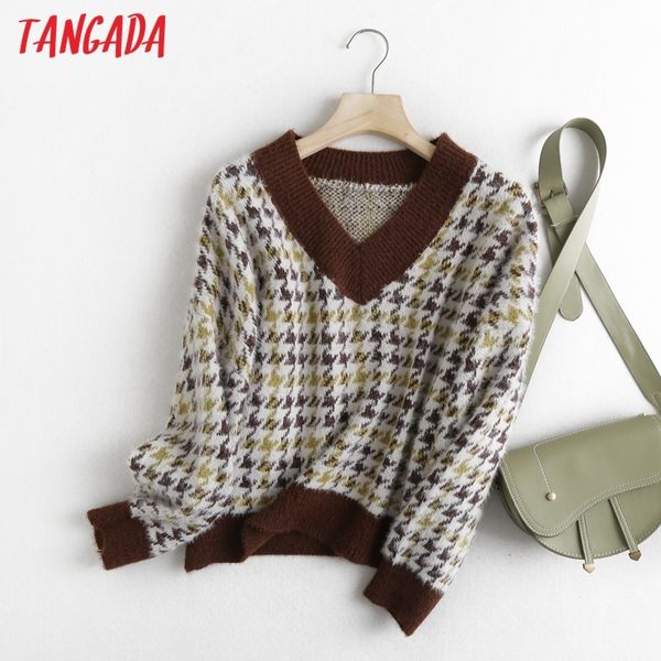 tangada женщины геометрия узор вязаный свитер jumper v-образным вырезом женщина элегантные негабаритные пуловеры chic tops 5m7 h1211, White;black
tangada женщины геометрия узор вязаный свитер jumper v-образным вырезом женщина элегантные негабаритные пуловеры chic tops 5m7 h1211, White;black