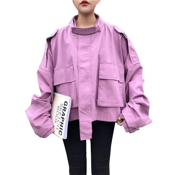 spring harajuku ladies jackets long sleeve boyfriend coats big pockets oversized women violet black jacket clothes windbreaker, Black;brown
spring harajuku ladies jackets long sleeve boyfriend coats big pockets oversized women violet black jacket clothes windbreaker, Black;brown