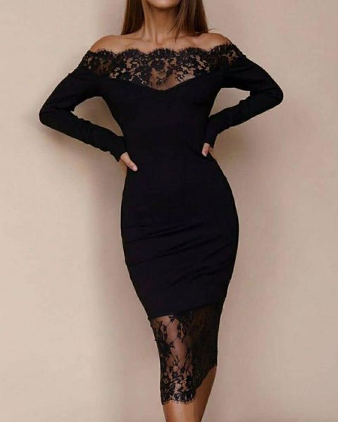casual dresses autumn women plain lace shoulder bodycon midi dress 2022 femme off crochet skinny party robe lady club wear, Black;gray
casual dresses autumn women plain lace shoulder bodycon midi dress 2022 femme off crochet skinny party robe lady club wear, Black;gray