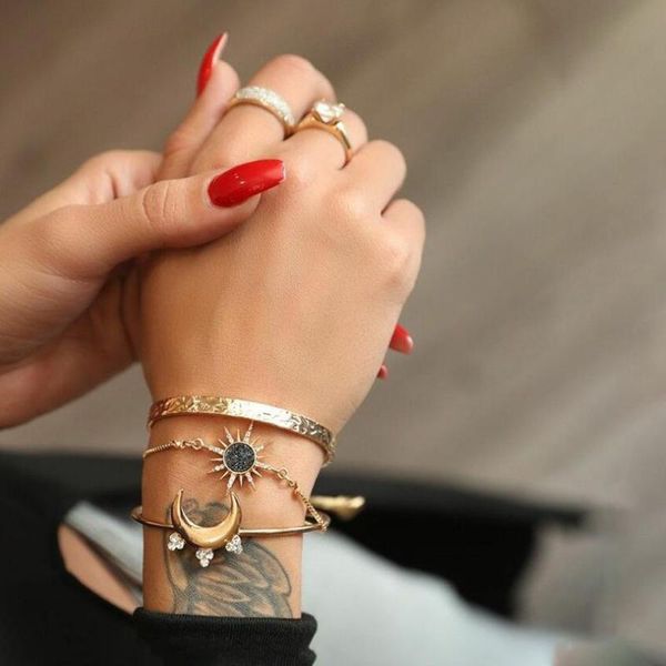 bangle alyxuy 3pcs/set women fashion crystal sun moon geometric gold bracelet set boho personality party jewelry accessories, Black
bangle alyxuy 3pcs/set women fashion crystal sun moon geometric gold bracelet set boho personality party jewelry accessories, Black