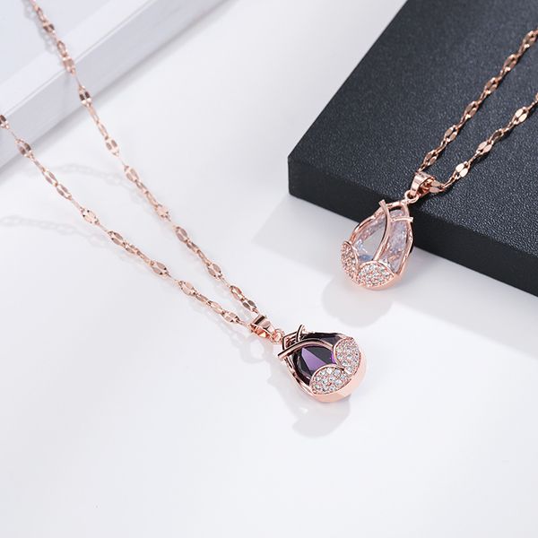 new arrival white pink purple water drop gemstone pendant necklace for women gift, Silver
new arrival white pink purple water drop gemstone pendant necklace for women gift, Silver