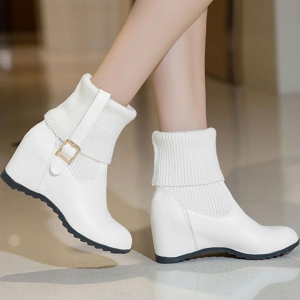 boots plus size 43 heeled sock women hidden height increase shoes white leather ladies winter wedge ankle high heels, Black
boots plus size 43 heeled sock women hidden height increase shoes white leather ladies winter wedge ankle high heels, Black