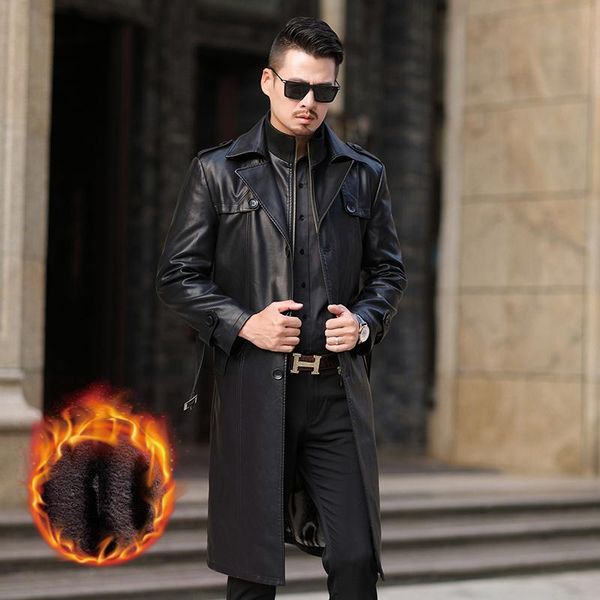 men's fur & faux leather jacket men x-long thick trench coat classick turn collar autumn winter fashion casual overcoat coats, Black
men's fur & faux leather jacket men x-long thick trench coat classick turn collar autumn winter fashion casual overcoat coats, Black